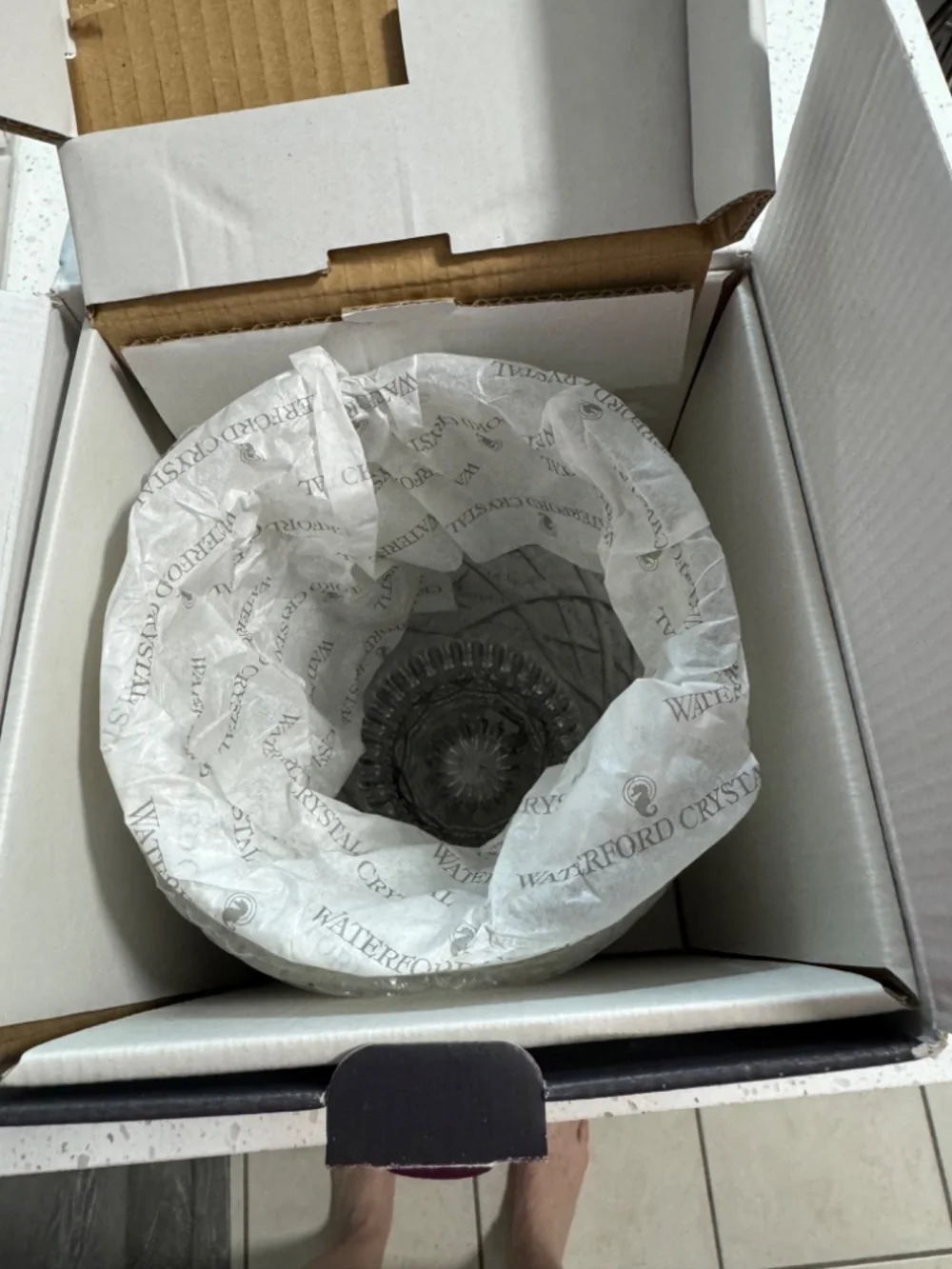 NIB Waterford Search Footed Crystal Vase